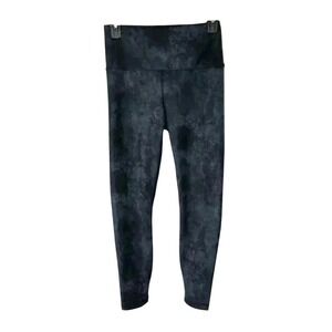 90 Degree By‎ Reflex Black Marble Print High Waist Cropped Leggings S